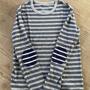 Crewcuts Boys Striped Long Sleeve Shirt Gray Large